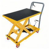 Garvee 330 lb Single-Scissor Hydraulic Lift Table Cart, 28.5" Max Height, Non-Slip Platform, Yellow - Yellow