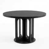 Garvee Modern Solid Wood Round Dining Table, 47" for 4-6 People - Sleek Circular Table Set - Perfect for Kitchen or Dining Room - Black Walnut Finish - Color: Black - Black