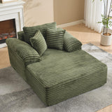 Garvee 48.8'' Chaise Lounge Chair Indoor, Corduroy Sofa Bed, Boneless Lounge Chair, Oversized Sleeper Sofa,Corduroy Cloud Couch Reading Chair for Living Room No Assembly - Green