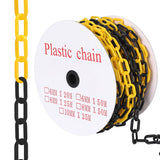 Garvee 240FT Plastic Barrier Chain Yellow, 6MM Thick Safety Chain with 1.5-Inch Links, UV Resistant Plastic Chain with 50 Hooks for Crowd Control, Parking Lots, Driveways, Construction & Queue Lines - Yellow+Black