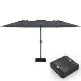 Garvee Large Patio Umbrella, 9 x 15 FT Extra-Wide Canopy with Base, 12 Ribs and UV Protection for Garden, Pool and Balcony