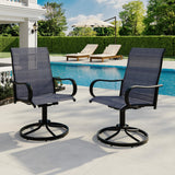 Garvee Set of 2 Patio Swivel Dining Chairs, 360° Outdoor Bistro Chairs with Breathable Textilene High Backs and Rust-Resistant Steel Frames for Porch, Balcony and Garden, Blue