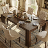 Garvee Farmhouse Dining Table for 6-8 - 71" Rectangular Sturdy Wood Table - Wide H-Legs, Thick Tabletop, Sturdy Frame - Ideal for Kitchen, Dining Room, Apartment - Walnut