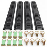 Garvee 30-Piece e-Track Kit (Black) - 4x 5FT Rails, 2x Single Slots, 8x o-Rings, 8x d-Rings, 8x End Caps - 1500 Lbs Rating