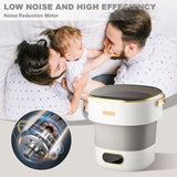 Garvee Collapsible Mini Washing Machine 13L – Portable Automatic Washer & Dryer with 3 Cleaning Modes – Deep Cleaning for Underwear, Baby Clothes, Socks, Small Laundry – Apartments, Dorms, RVs, Travel, Camping – Gray White 13L US Plug - Gray