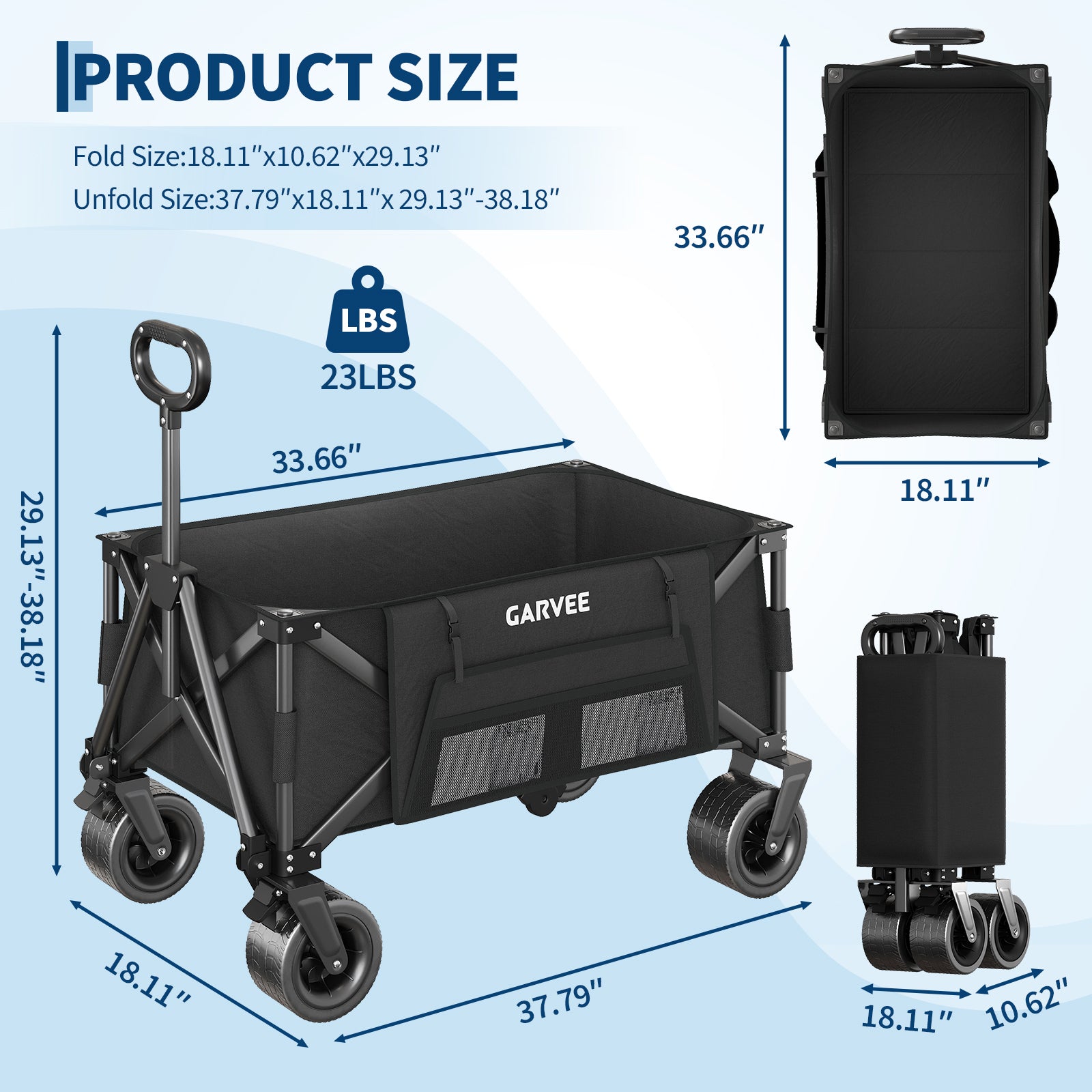 Garden Wagon Cart 460 lb 280L with 460 Lb Capacity | Garvee
