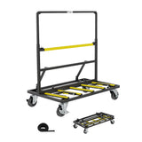 Garvee Heavy Duty Panel Dolly Cart, 1800 LBS Capacity Drywall & Plywood Truck, Collapsible Flatbed Material Handling Cart with Expandable Deck, Telescoping Handle & 5-Inch Swivel Casters, Yellow/Black