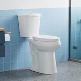 Garvee Two Piece Toilet Elongated ADA Comfort Height Dual Flush Soft-Close Seat White 12" Rough-in Bathroom - White-Top Press Flush-With Seat