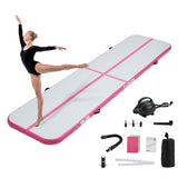 Garvee 13 Ft Inflatable Air Gymnastics Track Mat Set, 157.5" x 39.4" x 3.9" Drop Stitch Tumbling Mat with 242 Lbs Capacity, Electric Air Pump, Carry Bag & Repair Kit for Home Gym, Cheerleading & Yoga (Pink) - Pink