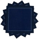 Garvee Reusable Soft Cotton Cocktail Napkins 100 Pack - 4.5" x 4.5" Absorbent Square Cloth for Parties, Weddings, Restaurants, Everyday Table - Eco-Friendly, Machine Washable Table Napkins - Blue