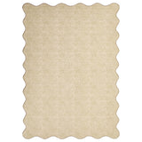 Garvee 8' × 10' Minimalist Scalloped Runner Rug, Machine Washable Non-Slip Low-Pile Rug for Hallway, Kitchen & Entryway, Beige - Beige