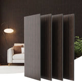 Garvee Wood Slat Acoustic Wall Panels, 4-Pack Sound Absorbing Panels for Studio & Recording Rooms - Echo Reduction - Easy DIY Install, 31 sq ft Coverage (47.2 x 23.6 in) - Black Oak, 47.2*23.6 inches