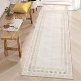 Garvee 2' x 6' Beige Border Runner Rug, Washable Non-Slip Low-Pile Rug for Hallway, Kitchen, Entryway & Bedroom - Beige