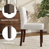 Garvee Set of 4 Modern Farmhouse Dining Chairs – Upholstered High Back Seats – Thick Cushion & Wooden Legs – Comfortable Parsons Chairs for Dining Room or Restaurant – Light Cream - White