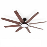 Garvee 72 in Smart Ceiling Fan with LED Light & Remote/App Control - 8-Blade Modern Indoor/Outdoor Fan - Alexa Compatible - 6 Speeds/Timer/Dimmable CCT - Color: Wood Color - Light Wood Color And Golden Brown