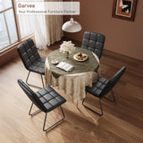 Garvee Modern Comfort Faux Leather Dining Chairs Set of 2 - Ergonomic Padded Seat - Sleek Design - Ideal for Dining Room - Color: Black