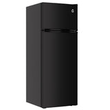 Garvee Energy-Efficient Double Door Compact Refrigerator with Freezer - 7.5 Cu.Ft, Adjustable 7-Level Thermostat, LED Lighting, Ultra Quiet, Removable Glass Shelves, Reversible Door, Ideal for Dorm, Office, Apartment, Kitchen - BCD-212 7.5cu.ft Double - Black