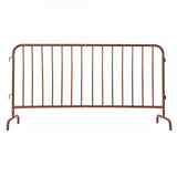 Garvee 6.5FT Steel Crowd Control Barrier, Coffee Color Interlocking Traffic Barricade with Bridge Feet, Weather-Resistant Temporary Fencing for Construction, Traffic & Events - Brown