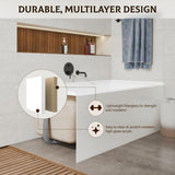 Garvee Acrylic Alcove Soaking Bathtub - 60 x 30 Inch, Apron Front, Deep Rectangular Tub, Left-Side Drain & Overflow, Space-Saving Built-In Ledge, Chrome Hardware, Easy Install, 1524*762*565 left overflow + left lower water device, (stacked packaging for