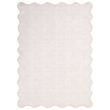 Garvee 5' × 7' Minimalist Scalloped Runner Rug, Machine Washable Non-Slip Low-Pile Rug for Hallway, Kitchen & Entryway, Off White - Off White