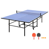 Garvee 108"x 60"x 30" Portable Table Tennis Tables, Professional Outdoor Ping Pong Table, 9FT Foldable Ping Pong Tables Game Set with Net, 2 Paddles and 3 Balls for Indoor/Outdoor, Single Player Playback Mode
