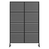 Garvee 2PC 72" Black Rust-Proof Decorative Metal Garden Fence Panels, Freestanding Scroll Design Privacy Screens, Weather-Resistant Indoor & Outdoor Room Dividers for Patio, Balcony, Garden & Yard - Black-Long Clauses