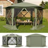 Garvee 13' x 13' Green Screen Tent, 6-Sided Quick-Set Outdoor Canopy Shelter with Removable Top, Bite-Proof Mesh, PU-Coated Oxford Fabric for Camping Patio