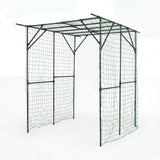 Garvee Garden Arch Trellis, Heavy-Duty PE-Coated Metal Tunnel with Netting, Black, for Cucumbers, Tomatoes, Grapes and Climbing Vines