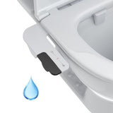 Garvee Non-Electric Ultra-Slim Dual Nozzle Bidet Attachment for Toilet Seat - Rear & Feminine Wash - Self-Cleaning Cold Water Spray - Adjustable Pressure - Easy Install - Black Shifter + White Body - Black