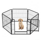 Garvee Heavy-Duty Metal Dog Playpen with 2 Gate, 24-27 in Tall - 6-Panel Folding Portable Exercise Pen - Secure Fastener, Rust-Resistant Indoor/Outdoor Dog Fence for Yard RV Camping, Black - 6PCS, 27.7*23.6 - Black - 6 Panels