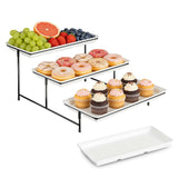 Garvee 4-Tier Melamine Cake Stand with Foldable Metal Frame, Detachable Trays, Food-Safe Melamine, Space-Saving Design for Parties & Weddings