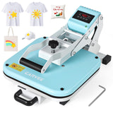 Garvee Heat Press,15x15 Heat Press Machine, Digital Industrial Sublimation Printer for t-Shirts, High Pressure & Fast Heating Transfer Vinyl (HTV) Press, Easy to Use,Green