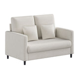 Garvee Beige Loveseat Sofa for Small Spaces – 52" Mid-Century Modern Couch with Sturdy Wood Frame – Tool-Easy to Assemble, Comfortable Accent Chair – Ideal for Living Room, Bedroom, Apartment – Beige - Beige