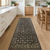 Garvee 2' × 6' Modern Boho Floral Runner Rug, Washable Non-Slip Low-Pile Soft Rug for Hallway, Kitchen, Bedroom & Entryway, Reddish Brown - Reddish Brown