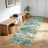 Garvee Green Abstract Runner Rug – Machine Washable, Soft, Non-Slip TPR Backing, mark Resistant, Low Pile Carpet for Kitchen, Hallway, Bedroom, Bathroom – 2x6ft - Green