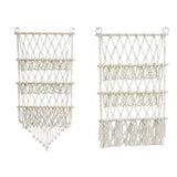 Garvee Hand-Woven Cotton Rope Toy Hammock for Nursery Storage – 3-Layer Organizer with Iron Ring – Wall Hanging Macrame Net – Over the Door Design – Style 1