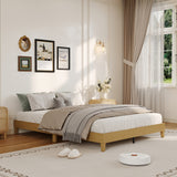 Garvee Modern Sturdy Wood Platform Bed Frame - Sturdy and Easy to Assemble - Noise-Free Support for Bedroom - Natural Wood Color - Natural
