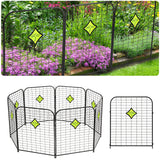Garvee Metal Garden Fence for Yard & Flower Beds, 8-Pack 26.2 in H x 30.4 FT L Rustproof No-Dig Panels with 16 Poles and 1 Door
