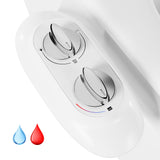 Garvee Ultra-Slim 3-in-1 Non-Electric Bidet Toilet Attachment - Hot & Cold Water - Adjustable Pressure/Temp - Self-Cleaning Dual Nozzles (Rear/Front) - White Panel, Split Type