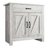 Garvee Modern Grey Sideboard Buffet Cabinet – Freestanding Kitchen Storage Credenza with Drawer & Adjustable Shelves – Multi-Purpose Pantry Cupboard, Farmhouse Style, Anti-Tip Safety for Dining or Living Room – Color: Grey