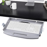 Garvee Heavy-Duty Under-Desk Keyboard Tray - 19 in Slide-Out Metal Pull-Out Keyboard Drawer with Smooth Slides, Space-Saving for Desks 22 in+ Wide, No Mouse Platform - Gray, Without Touchpad - Gray