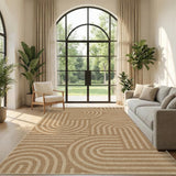 Garvee 5' × 7' Abstract Easy Jute Area Rug, Washable Non-Slip Indoor Outdoor Rug for Living Room, Patio, Dining Room & Backyard, Natural - Natural