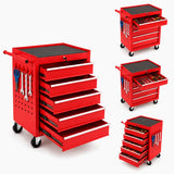 Garvee 24" Rolling Tool Chest with Wheels, 5-Drawer Lockable Tool Storage Cabinet/Tool Cart - Drawer Liners Included, Garage Workshop & Auto Repair - Red