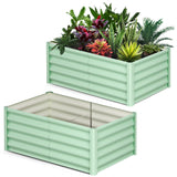 Garvee Galvanized Raised Garden Bed 6x3x1.5 ft Heavy Duty Steel, Open Base, Safety Edge, Tool-Free Assembly, Green, Patio & Yard Planter