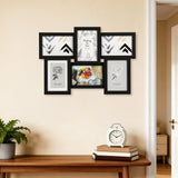 Garvee 4x6 Multi Photo Frames Set – Collage Wall Decor with Glass Front – Family, Wedding, or Gallery Display - Black