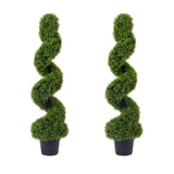 Garvee 48 Inch Artificial Potted Plants Spiral Topiary 2 Pack Fake Plants Faux Trees for Outdoor Patio Garden Indoor Home Decoration