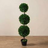 Garvee 3.4ft Artificial Topiary Tree 3-Tier Ball, UV Resistant Faux Boxwood Topiary Plant with Pot, Lifelike Fake Greenery for Indoor Outdoor Front Porch Home Garden Decor