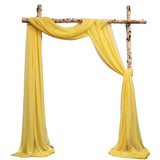 Garvee 3 Panels Wedding Arch Draping Fabric, 2.5x19.5 ft Chiffon Draping Fabric, Wedding Arbor Drapery for Ceremony Reception Birthday Party Bridal Shower - Yellow