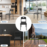 Garvee Modern Stackable Dining Chair – Ergonomic Plastic Seat, Sturdy Metal Legs, Waterproof & Mark-Resistant, Space-Saving, Easy Assembly – Ideal for Kitchen, Dining Room, Indoor/Outdoor – Black, Single Pack