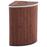 Garvee Corner Eco-friendly Laundry Hamper with Lid, 58L/15.3 Gal Collapsible Wicker Clothes Basket - Removable Washable Liner, Carry Handles, Space-Saving Storage for Bedroom/Bathroom - Dark Brown - Brown - Triangle